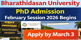 Bharathidasan University PhD Admission February Session 2026 Begins Apply by March 3